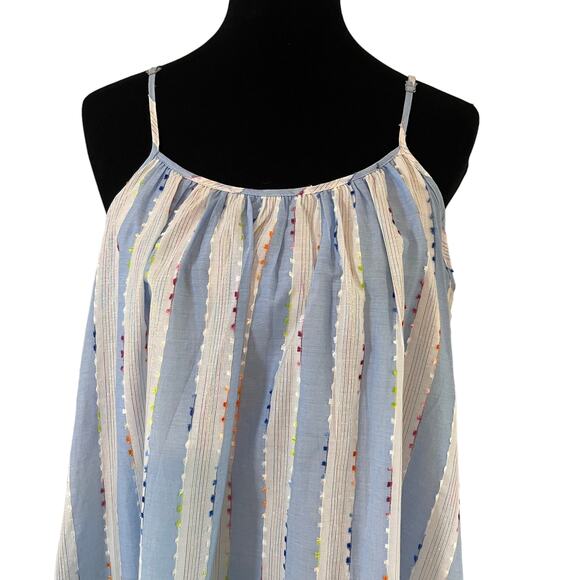 Love Riche Blue and White Stripe Dress Size MEDIUM Babydoll Sundress‎ Silver - Picture 1 of 9